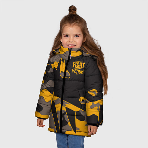 Зимняя куртка для девочки VENUM / 3D-Черный – фото 3