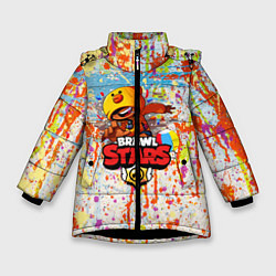 Куртка зимняя для девочки BRAWL STARS:LEON, цвет: 3D-черный