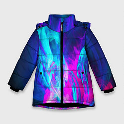 Куртка зимняя для девочки НЕОНОВЫЕ КРАСКИ, цвет: 3D-черный