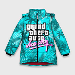 Куртка зимняя для девочки GTA VICE CITY, цвет: 3D-красный