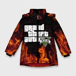 Куртка зимняя для девочки GTA 5, цвет: 3D-красный
