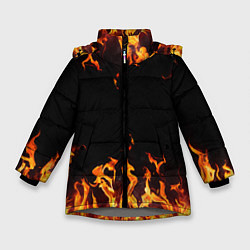 Куртка зимняя для девочки FIRE ОГОНЬ, цвет: 3D-светло-серый