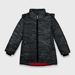 Куртка зимняя для девочки Черная Бумага, цвет: 3D-красный