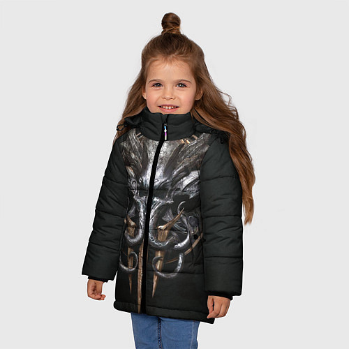 Зимняя куртка для девочки Baldurs gate 3 / 3D-Черный – фото 3