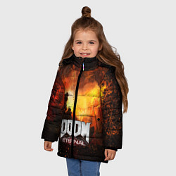 Куртка зимняя для девочки DOOM ETERNAL, цвет: 3D-красный — фото 2