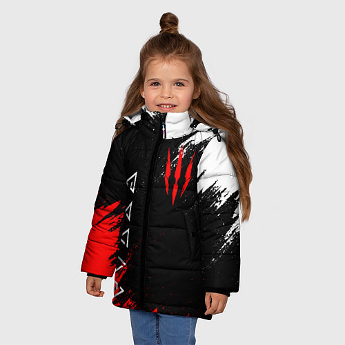 Зимняя куртка для девочки The Witcher / 3D-Черный – фото 3