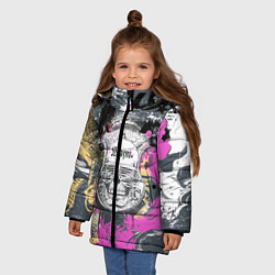Куртка зимняя для девочки Череп, цвет: 3D-черный — фото 2