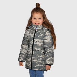 Куртка зимняя для девочки Цифровой камуфляж, цвет: 3D-красный — фото 2