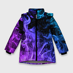 Куртка зимняя для девочки ОГОНЬ НЕОН, цвет: 3D-светло-серый