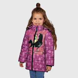 Куртка зимняя для девочки Мулан, цвет: 3D-черный — фото 2