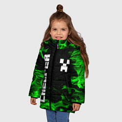 Куртка зимняя для девочки MINECRAFT CREEPER, цвет: 3D-черный — фото 2