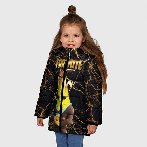 Зимняя куртка для девочки Peely Fortnite / 3D-Черный – фото 3