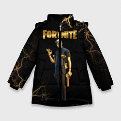 Куртка зимняя для девочки Gold Midas Fortnite 2, цвет: 3D-черный