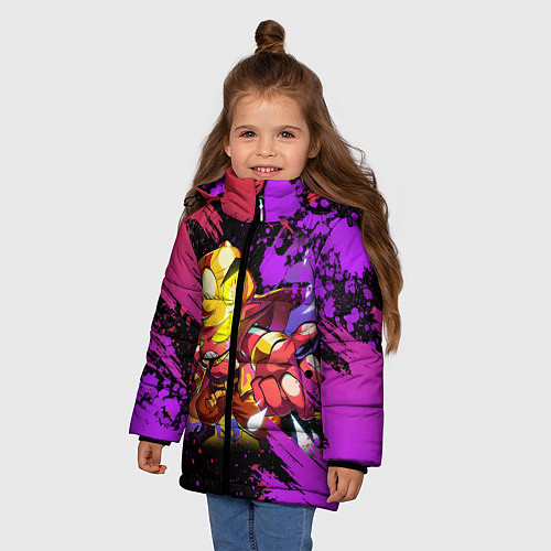 Зимняя куртка для девочки BRAWL STARS / 3D-Черный – фото 3