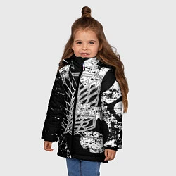 Куртка зимняя для девочки Attack on titan, цвет: 3D-черный — фото 2