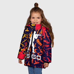 Куртка зимняя для девочки CS GO КС ГО, цвет: 3D-светло-серый — фото 2