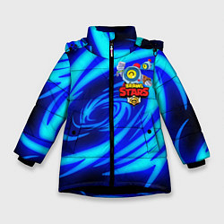 Куртка зимняя для девочки БРАВЛ СТАРС НАНИ, цвет: 3D-черный