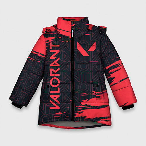 Зимняя куртка для девочки VALORANT ВАЛОРАНТ / 3D-Светло-серый – фото 1
