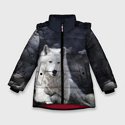 Куртка зимняя для девочки БЕЛЫЙ ВОЛК D, цвет: 3D-красный
