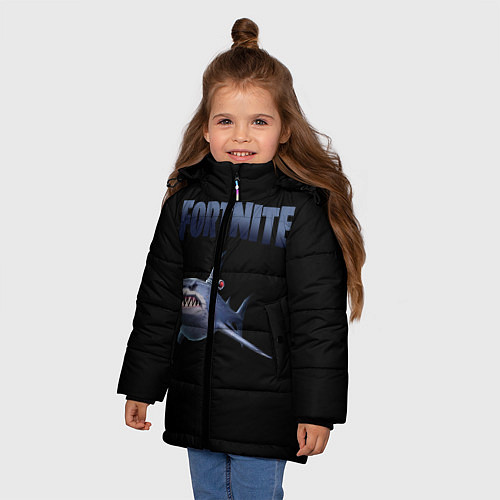 Зимняя куртка для девочки Loot Shark Fortnite / 3D-Черный – фото 3