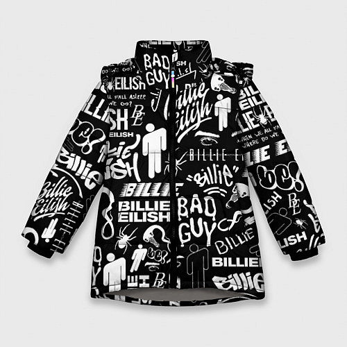 Зимняя куртка для девочки BILLIE EILISH БИЛЛИ АЙЛИШ / 3D-Светло-серый – фото 1
