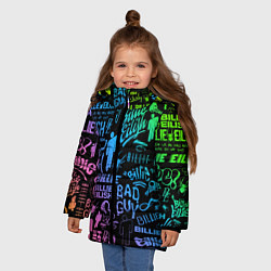 Куртка зимняя для девочки BILLIE EILISH БИЛЛИ АЙЛИШ, цвет: 3D-светло-серый — фото 2