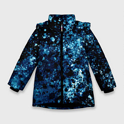 Куртка зимняя для девочки Абстракция жидкость, цвет: 3D-черный
