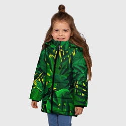 Куртка зимняя для девочки В джунглях, цвет: 3D-черный — фото 2