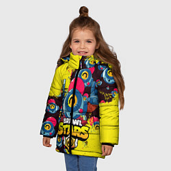 Куртка зимняя для девочки NANI Brawl Stars, цвет: 3D-черный — фото 2