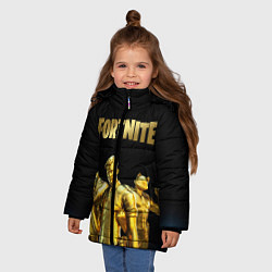 Куртка зимняя для девочки FORTNITE GOLD SQUAD, цвет: 3D-светло-серый — фото 2