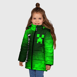 Куртка зимняя для девочки MINECRAFT МАЙНКРАФТ, цвет: 3D-светло-серый — фото 2