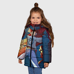 Куртка зимняя для девочки КАНИКУЛЫ, цвет: 3D-черный — фото 2