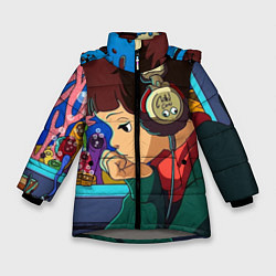 Куртка зимняя для девочки ЮТУБ, цвет: 3D-светло-серый