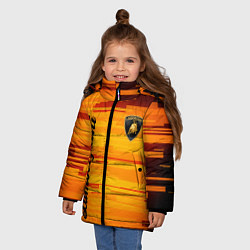 Куртка зимняя для девочки LAMBORGHINI, цвет: 3D-светло-серый — фото 2