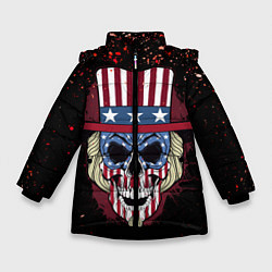 Куртка зимняя для девочки Американский череп Z, цвет: 3D-черный