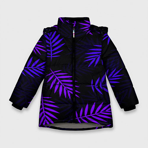Зимняя куртка для девочки НЕОНОВЫЕ ТРОПИКИ / 3D-Светло-серый – фото 1