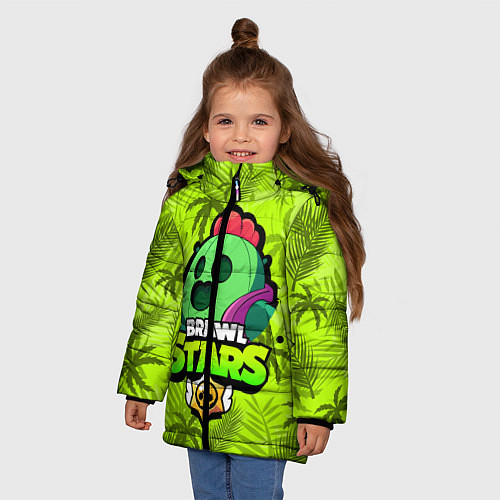 Зимняя куртка для девочки BRAWL STARS SPIKE СПАЙК / 3D-Черный – фото 3