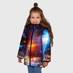 Куртка зимняя для девочки Geometry light, цвет: 3D-черный — фото 2