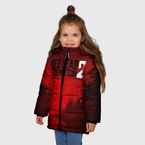 Зимняя куртка для девочки Red Dead Redemption 2 / 3D-Черный – фото 3