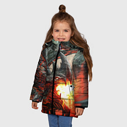 Куртка зимняя для девочки Дракон Z, цвет: 3D-черный — фото 2