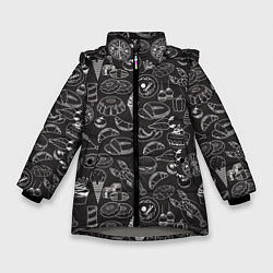 Куртка зимняя для девочки Еда, цвет: 3D-светло-серый