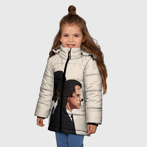 Зимняя куртка для девочки Криминальное чтиво / 3D-Черный – фото 3