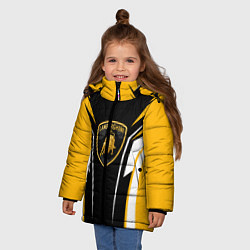 Куртка зимняя для девочки Ламборгини Форма, цвет: 3D-черный — фото 2