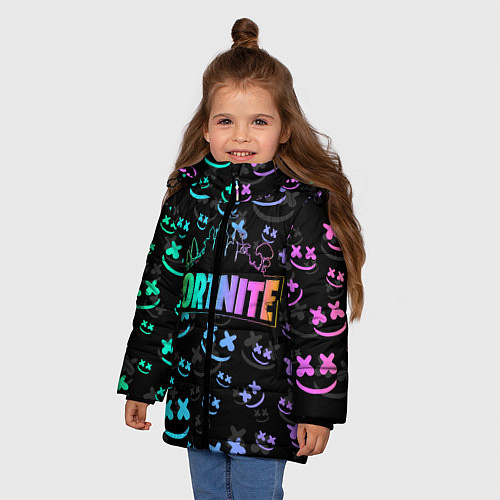 Зимняя куртка для девочки FORTNITE MARSHMELLO / 3D-Черный – фото 3