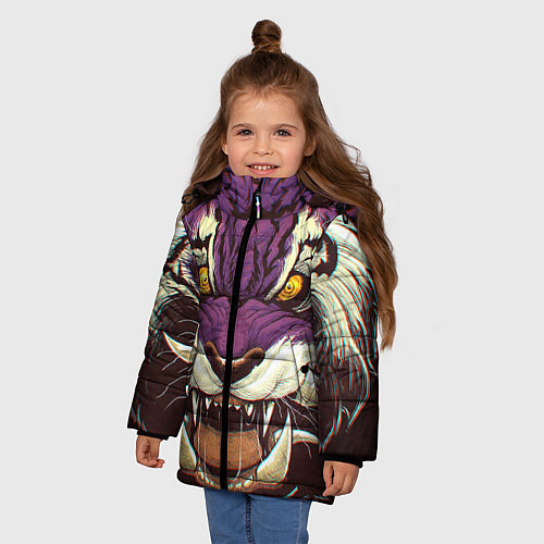 Зимняя куртка для девочки Маска тигра Ханья / 3D-Черный – фото 3