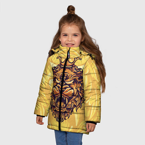 Зимняя куртка для девочки Граф Монте Лев голова / 3D-Черный – фото 3