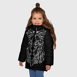 Куртка зимняя для девочки Лев геометрический, цвет: 3D-красный — фото 2