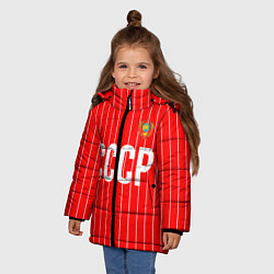 Куртка зимняя для девочки Форма сборной СССР, цвет: 3D-черный — фото 2