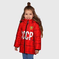 Куртка зимняя для девочки Форма сборной СССР, цвет: 3D-светло-серый — фото 2