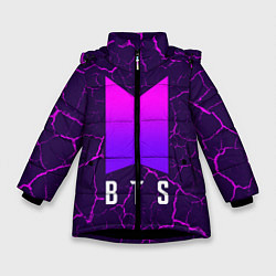 Куртка зимняя для девочки BTS БТС, цвет: 3D-черный